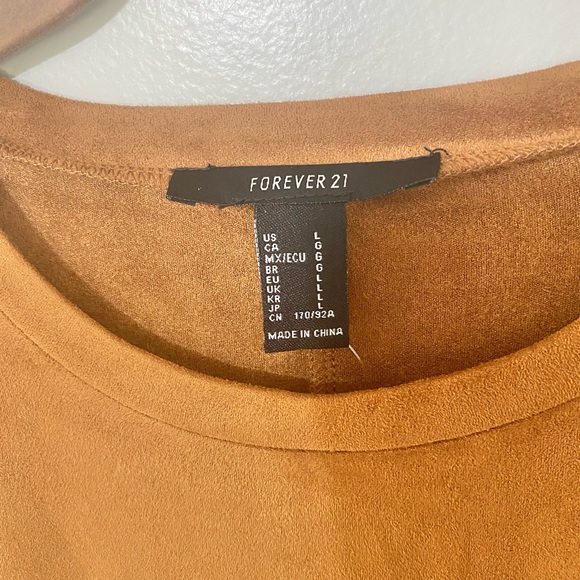 NWT Faux Suede Dress Minimalist Camel Color Size Large Forever 21 - Picture 5 of 9